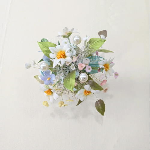染め布花＊マーガレットのミニ花束・小さい花飾り 布花インテリア