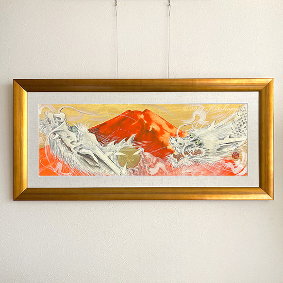 双龍赤富士図」 【開業祝いや風水におススメ】 紀伊川宗圓 手描き原画
