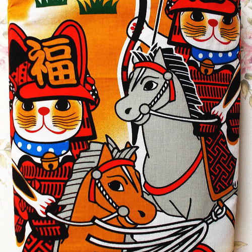 和柄ポシェット 猫侍 にゃんこ達の平和な戦い 武将 武士 サコッシュ