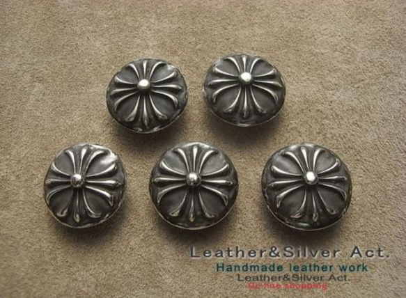 Leather&Silver Act クロスシルバーコンチョ シルバー925 レザー