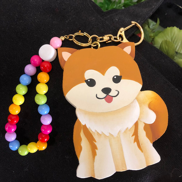 可愛い 秋田犬 キーホルダー ストラップ【バッグチャーム】【犬