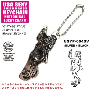 真鍮 SEXY キーチェーン ピンナップ キーホルダー ブラス アメリカン
