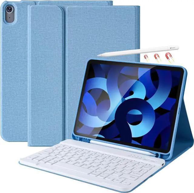 iPad Air 5th/4th Generation Case with Keyboard, Keyboard Case for