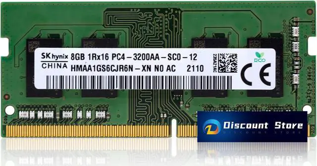 SK Hynix 8GB 1Rx16 PC4 DDR4 3200MHz PC4-25600 RAM HMAA1GS6CJR6N-XN