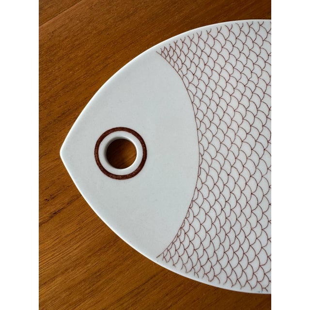 1960s Kaarina Aho Mid Century Modern Ceramic Fish Plate for Arabia