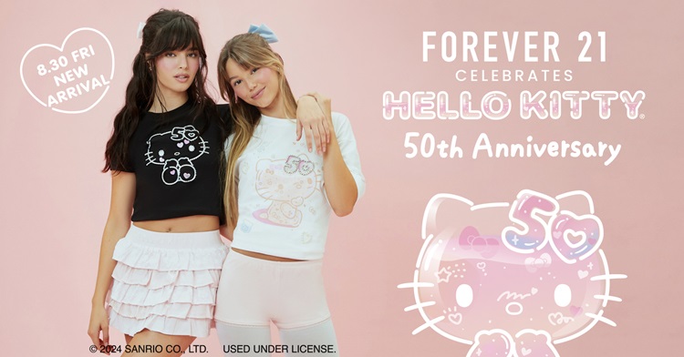 ハローキティ50周年」×「FOREVER 21」本国のコラボレーションアイテム