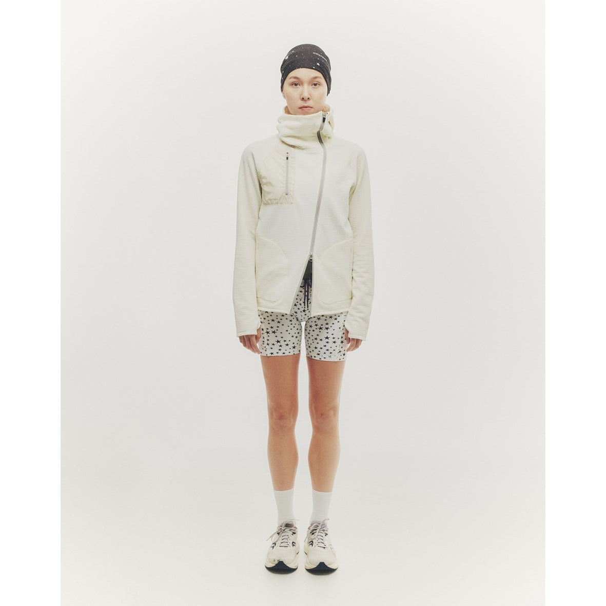 GRID FLEECE ZIP UP HOODIE