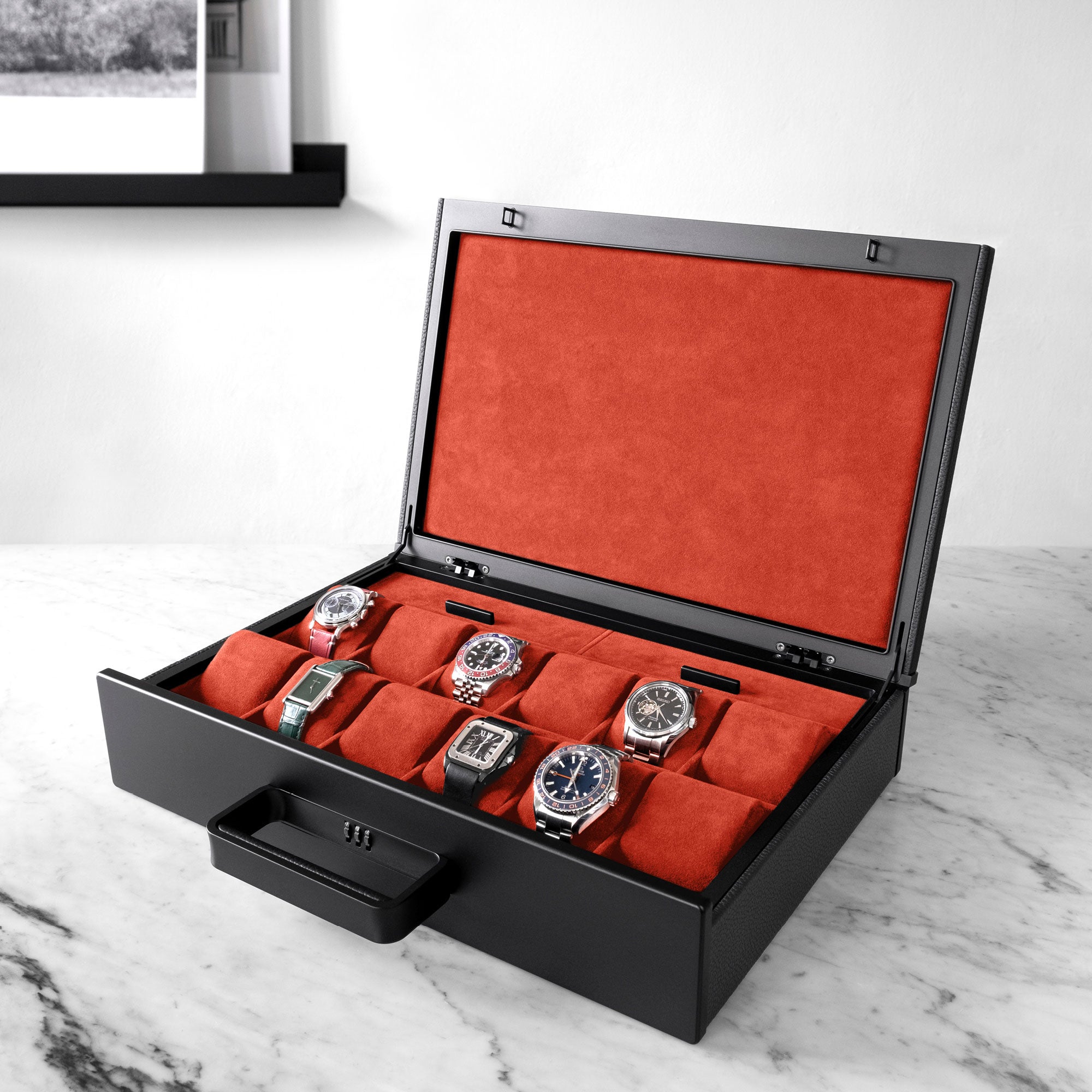 Mackenzie 12 Watch briefcase in black - Charles Simon