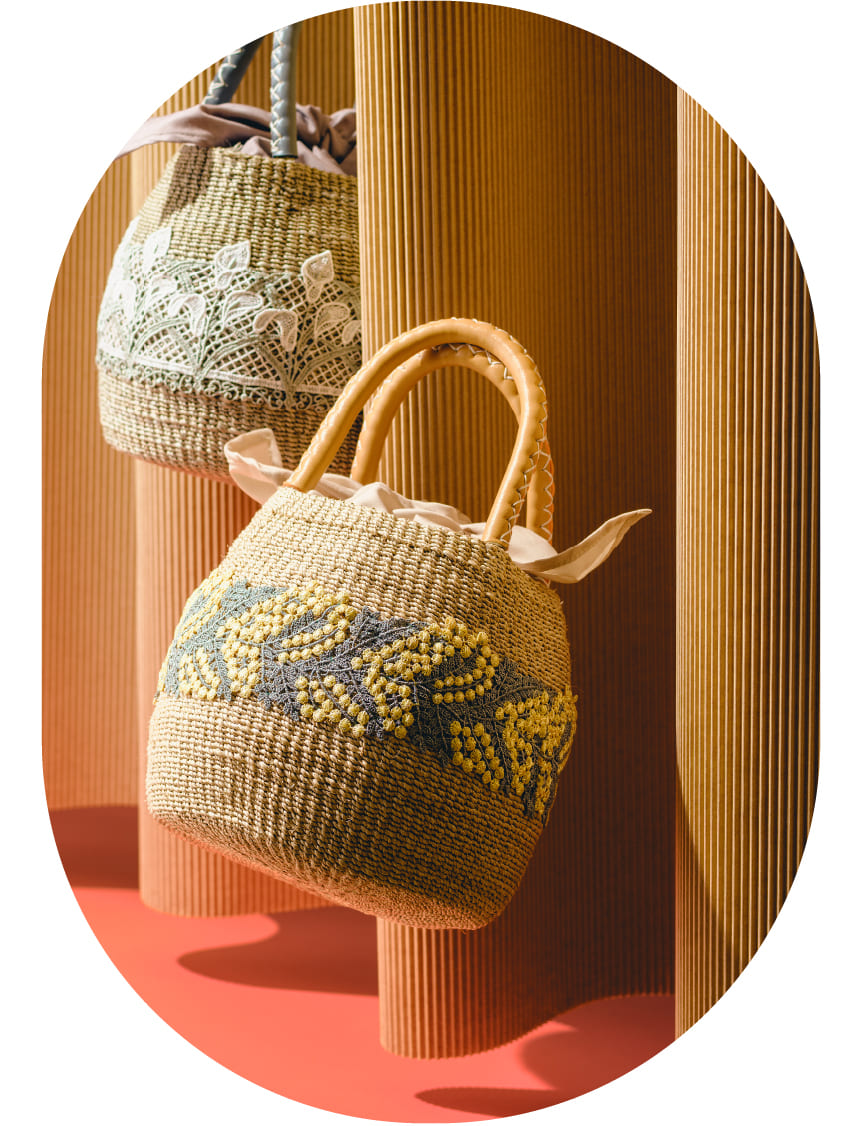 近沢レース 鈴蘭 かごバッグ アバカかごバッグ／ラウンド 2025年完売品