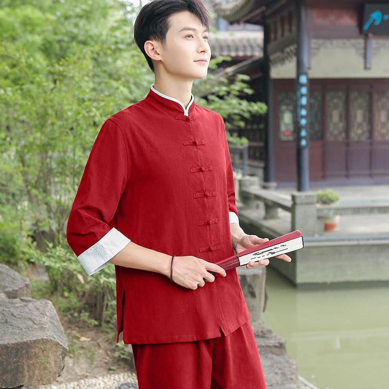 7分袖太極拳・カンフー服（ カンフー・唐装）｜チャイナカジュアル