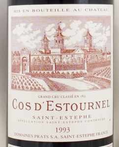 送料無料】1993年 シャトー コス デストゥルネル CHATEAU COS D'ESTOURNEL