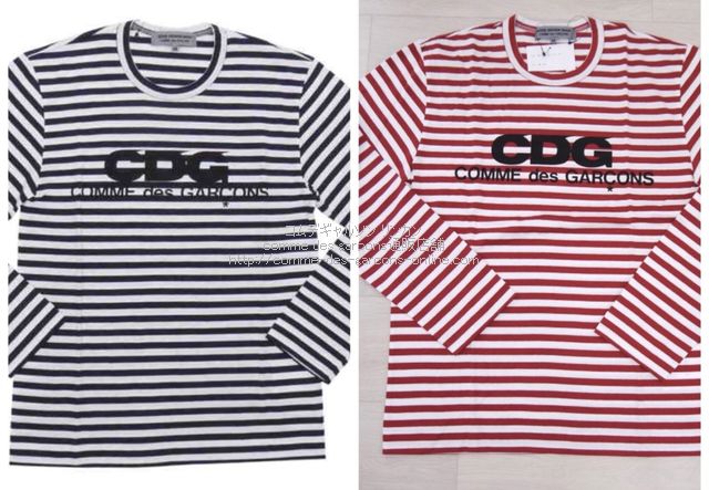 CDG長袖ボーダーTシャツ（ロンT・エアラインロゴ） | コムデギャルソン