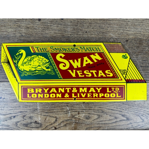 Bryant & May Ltd. Swan Vestas The Smokers Match Enamel Sign by