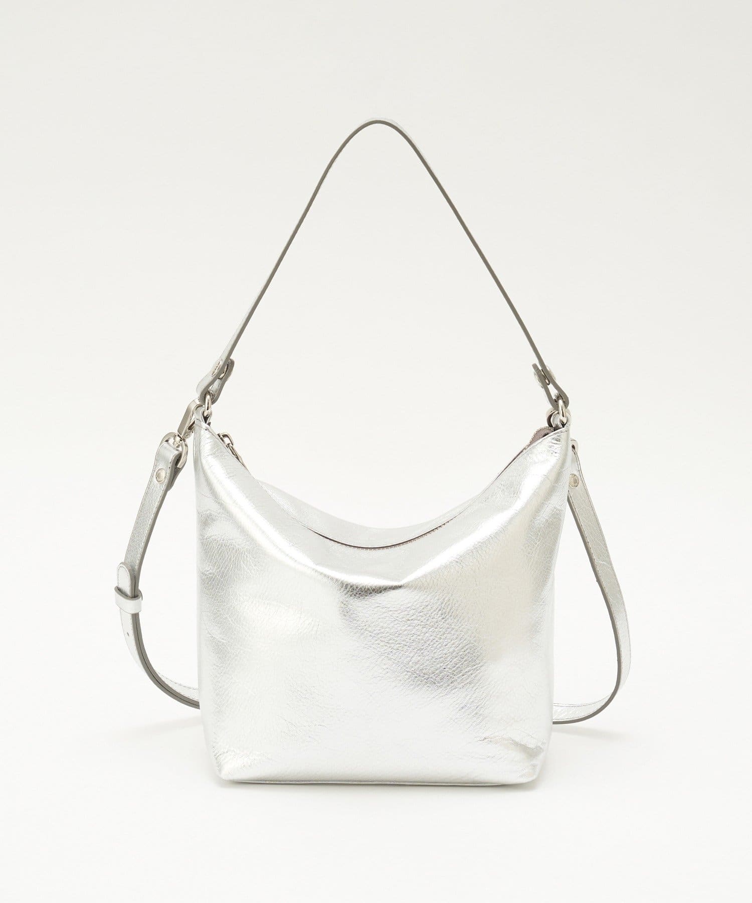 ソフトレザーシンプルショルダーバッグ［silver］ | russet(ラシット