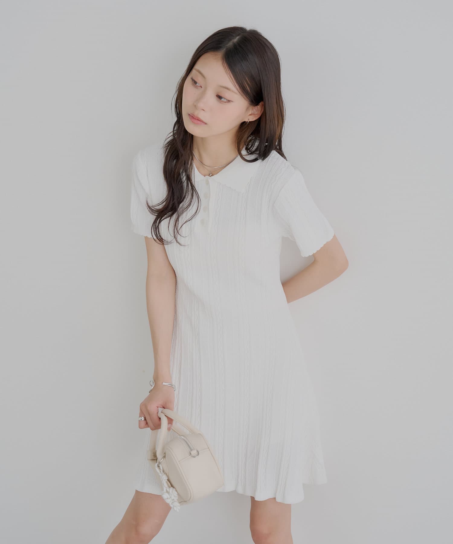 柄編みポロニットミニワンピース | Chico(チコ)レディース | PAL