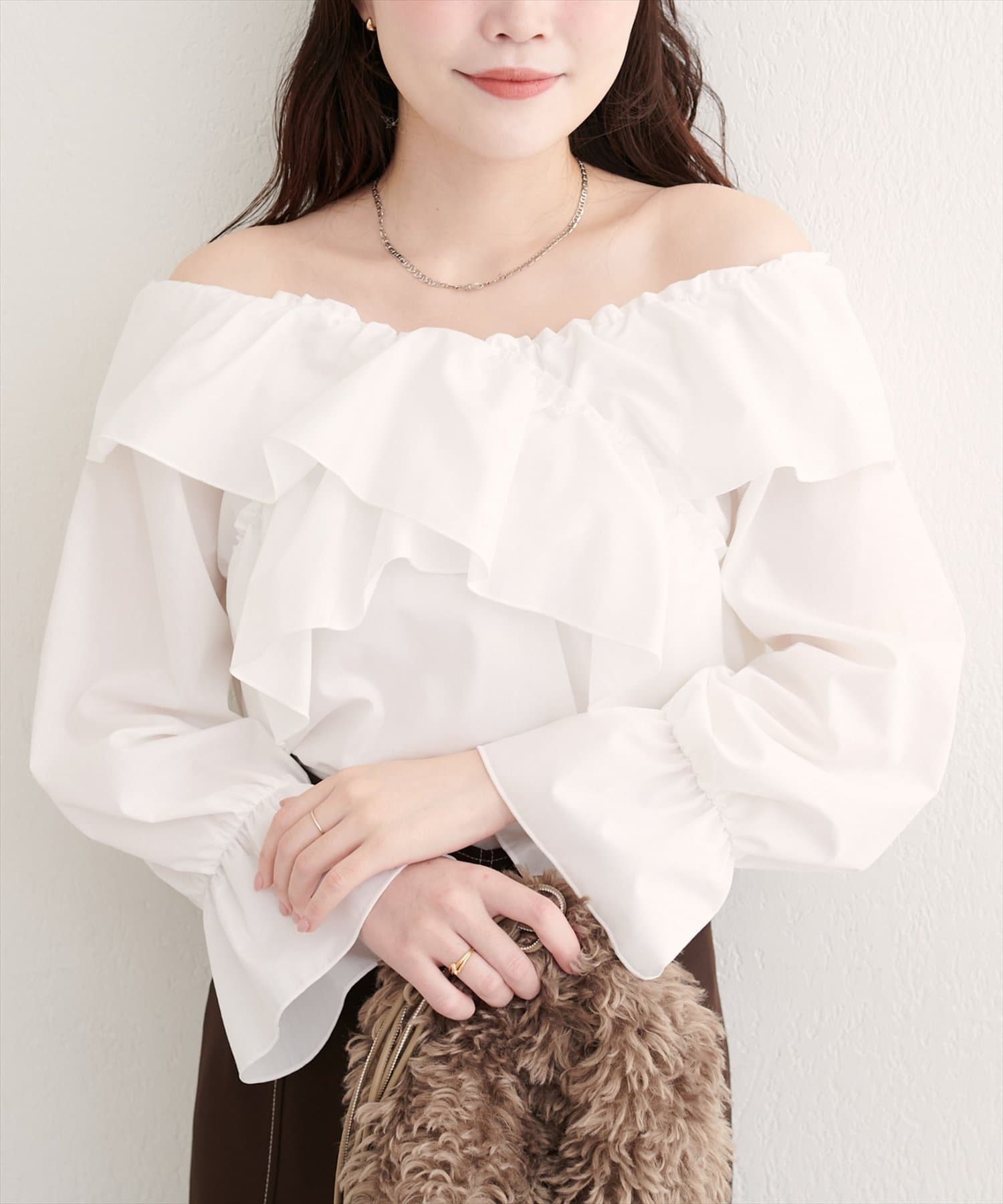 WEB限定】クロスフリルデザインブラウス | natural couture(ナチュラル