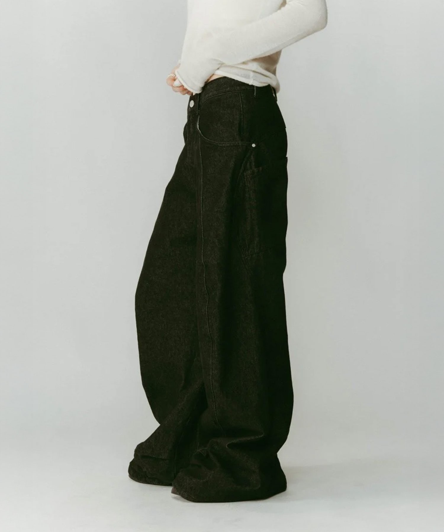 tuck design denim pants(XS BLACK): Knuth Marf: WOMENS｜CONZ ONLINE