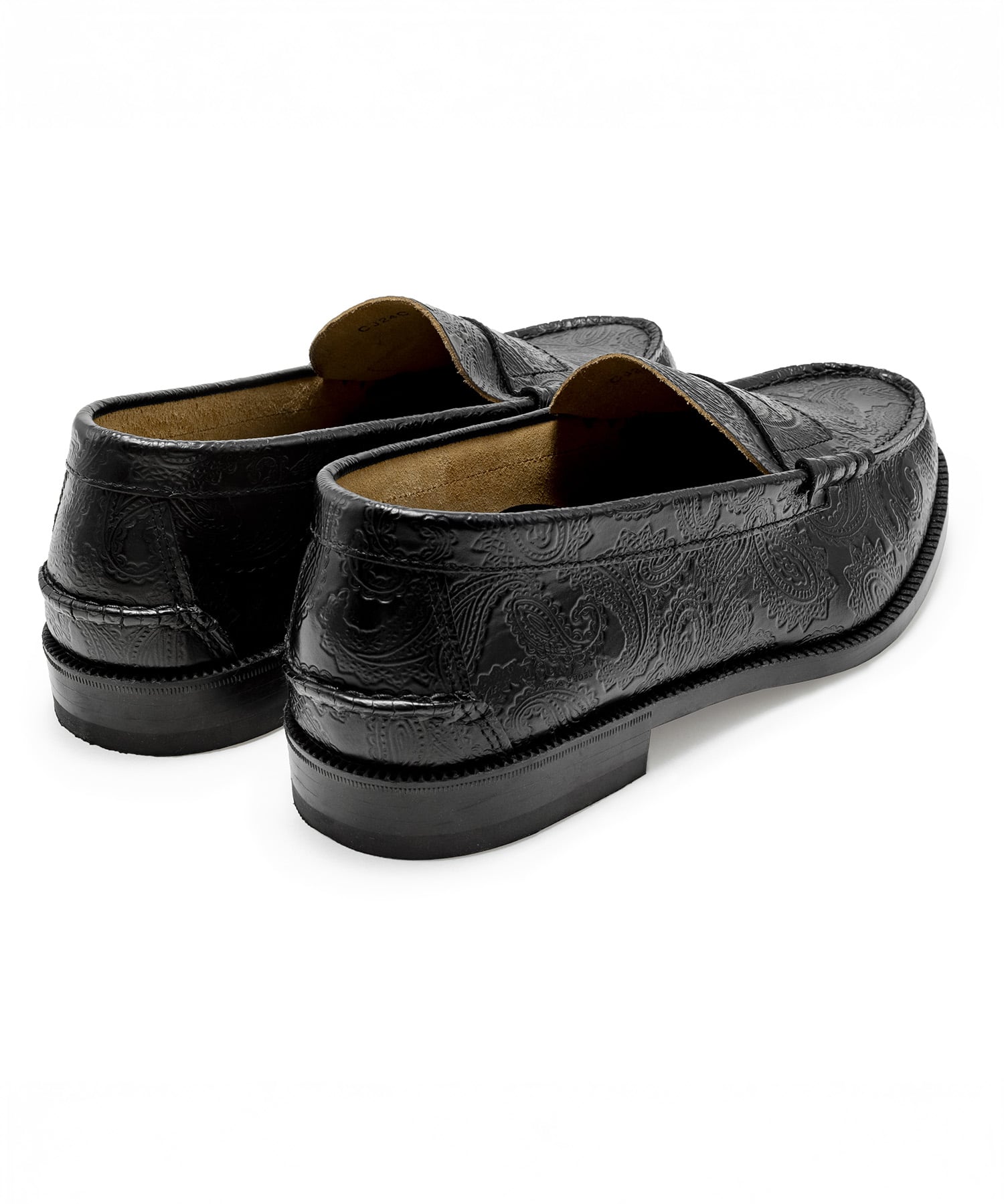 EMBOSSED LOAFERS BLACK PAISLEY(25.5 BLACK): The Kenford FINESHOES