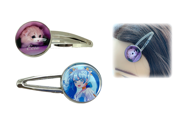 ガラス ヘアクリップ | オリジナルグッズ・OEM・ノベルティ製作