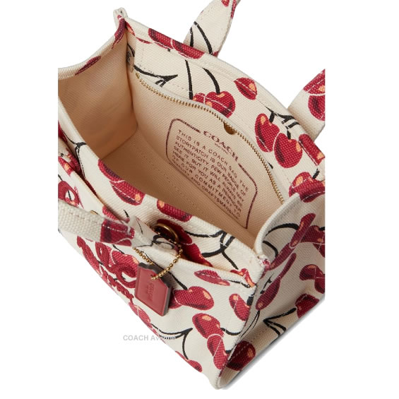 さくらんぼ柄 コーチ COACH CZ104 カーゴ トート バッグ 20 チェリー