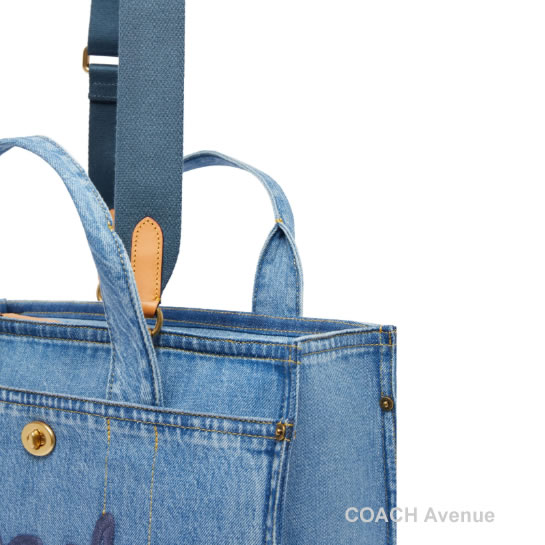 コーチ COACH CR657 デニム カーゴ トート ショルダー クロスボディ 斜