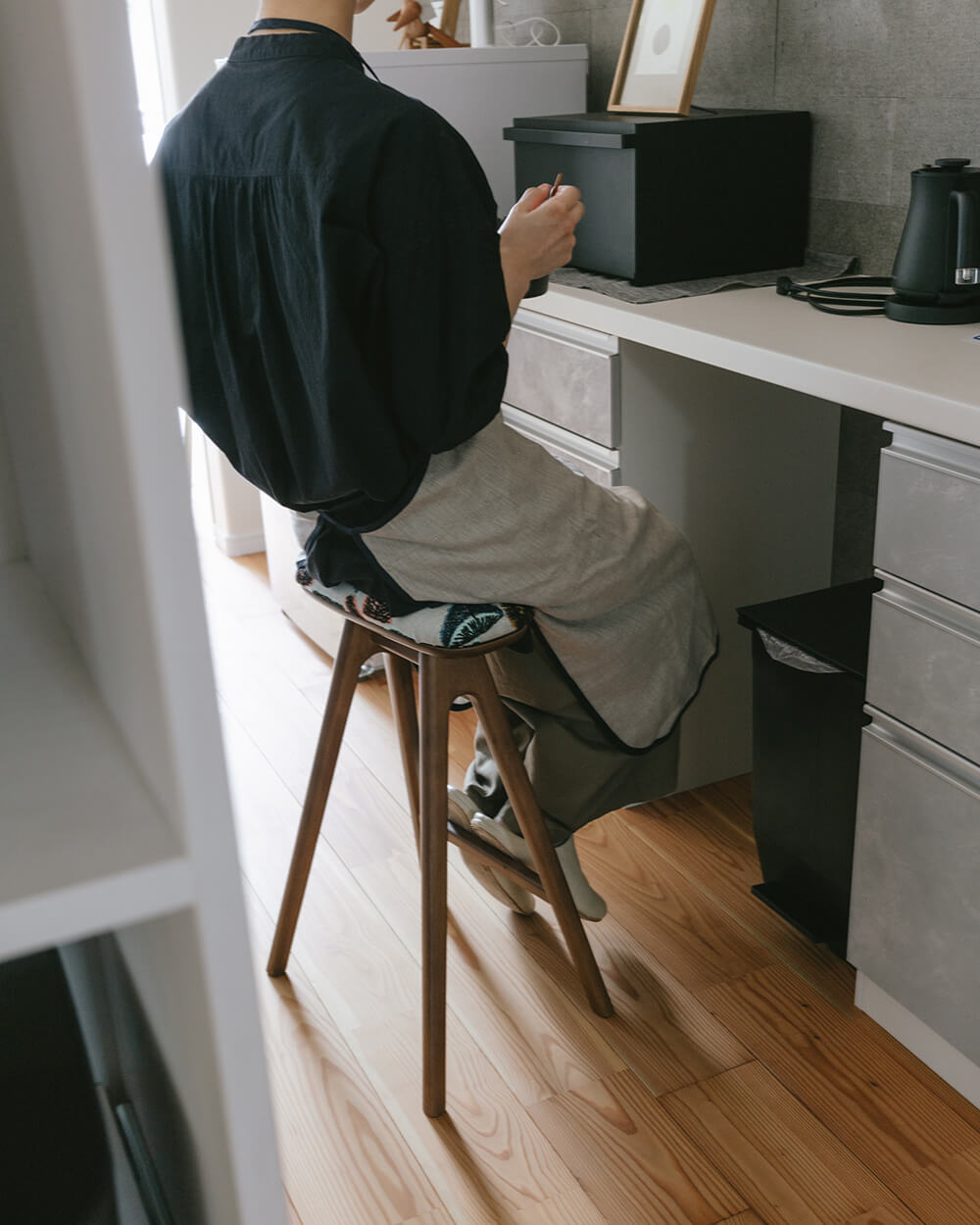 送料込】キッチンスツールBR(H630) ＋ ミナ ペルホネン( mina perhonen