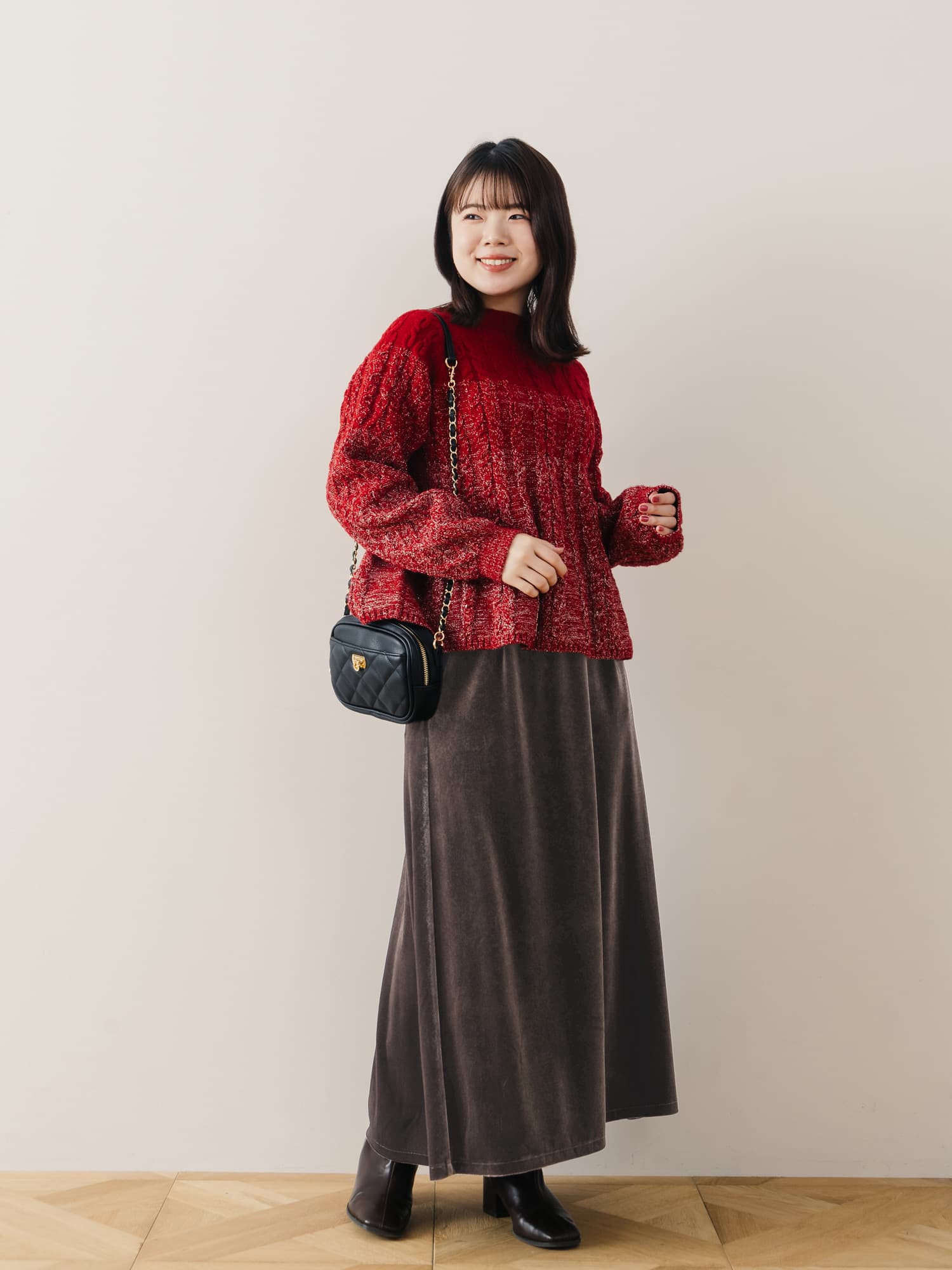 ラメグラデーションケーブルニット | 小柄・低身長女性向け