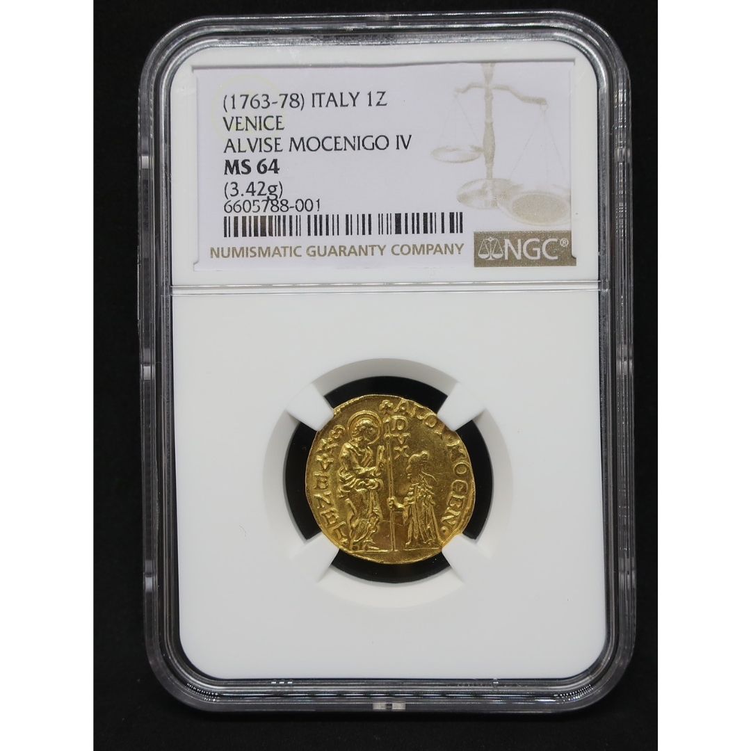 1763‐78 イタリア ゼッキーノ金貨 アルヴィーゼ・モッチェニーゴ MS64