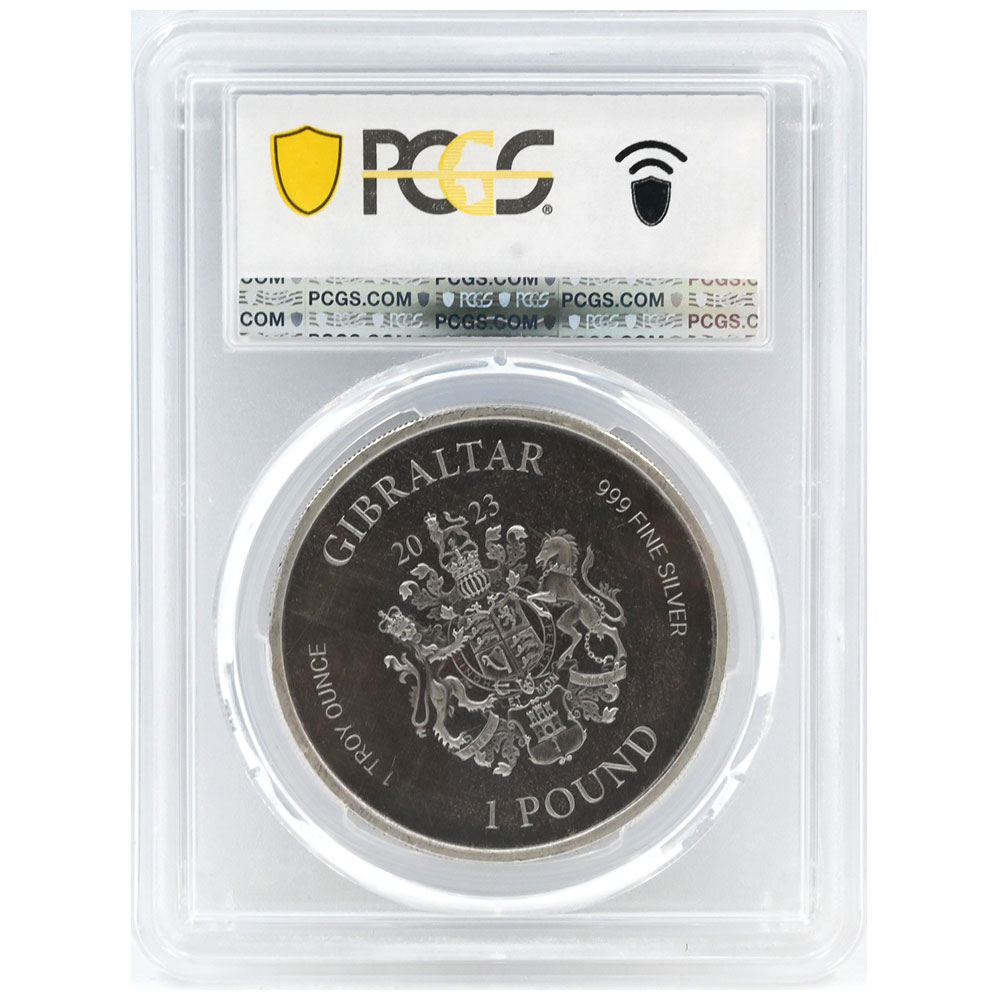 ジブラルタル 2023 1ポンド 1オンス 銀貨 PCGS MS65 正義の女神