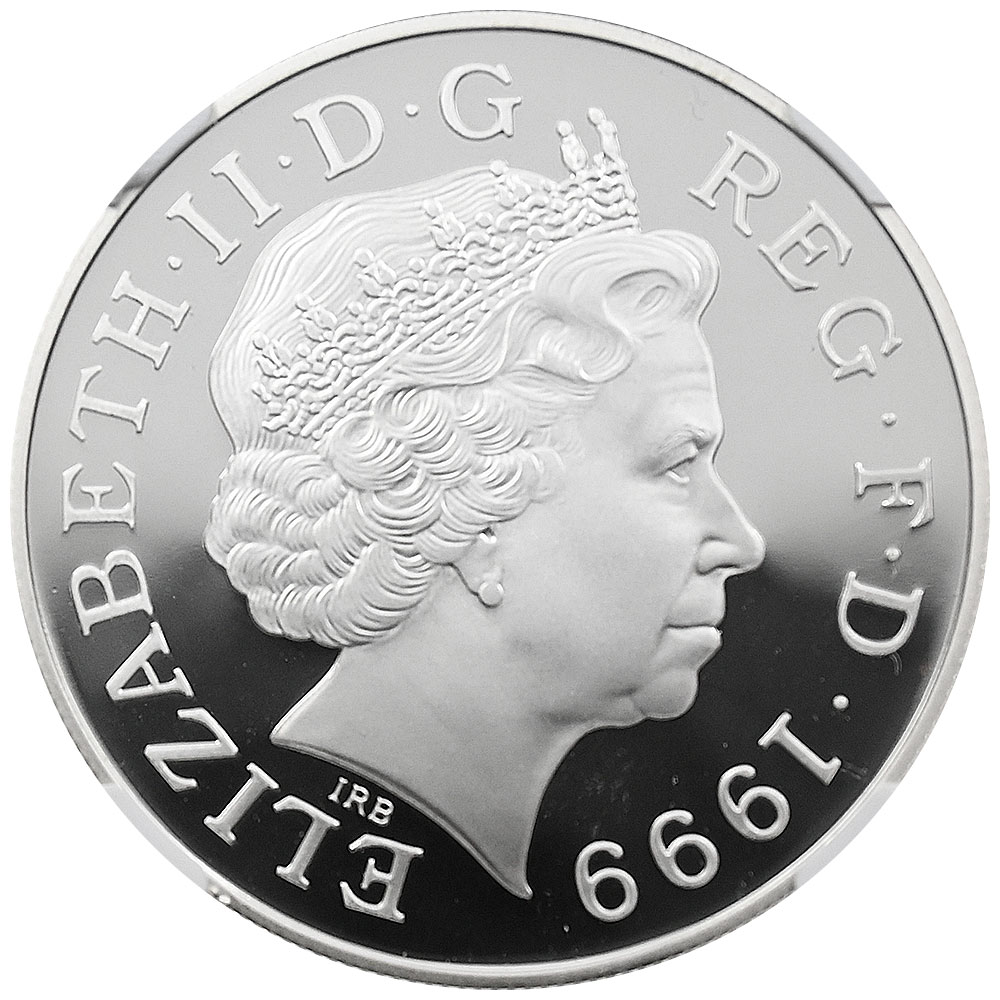 イギリス 1999 エリザベス2世 5ポンド 銀貨 NGC PF69UC ダイアナ妃追悼
