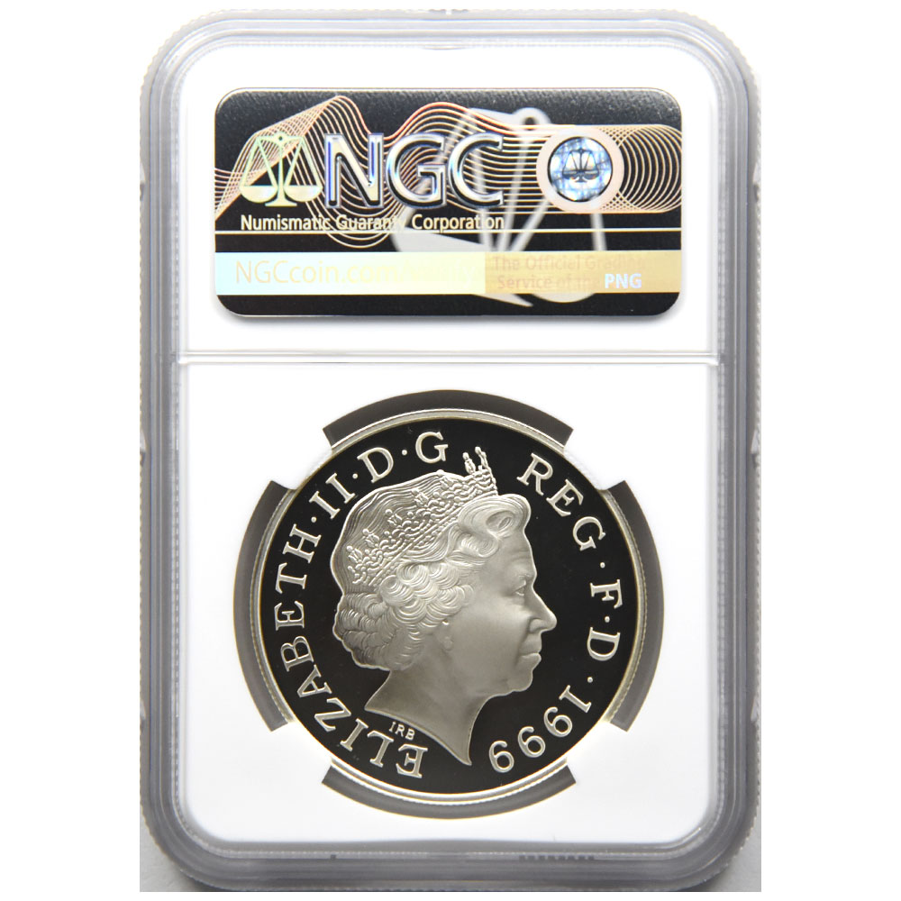 イギリス 1999 エリザベス2世 S5PND 銀貨 NGC PF 68 ULTRA CAMEO