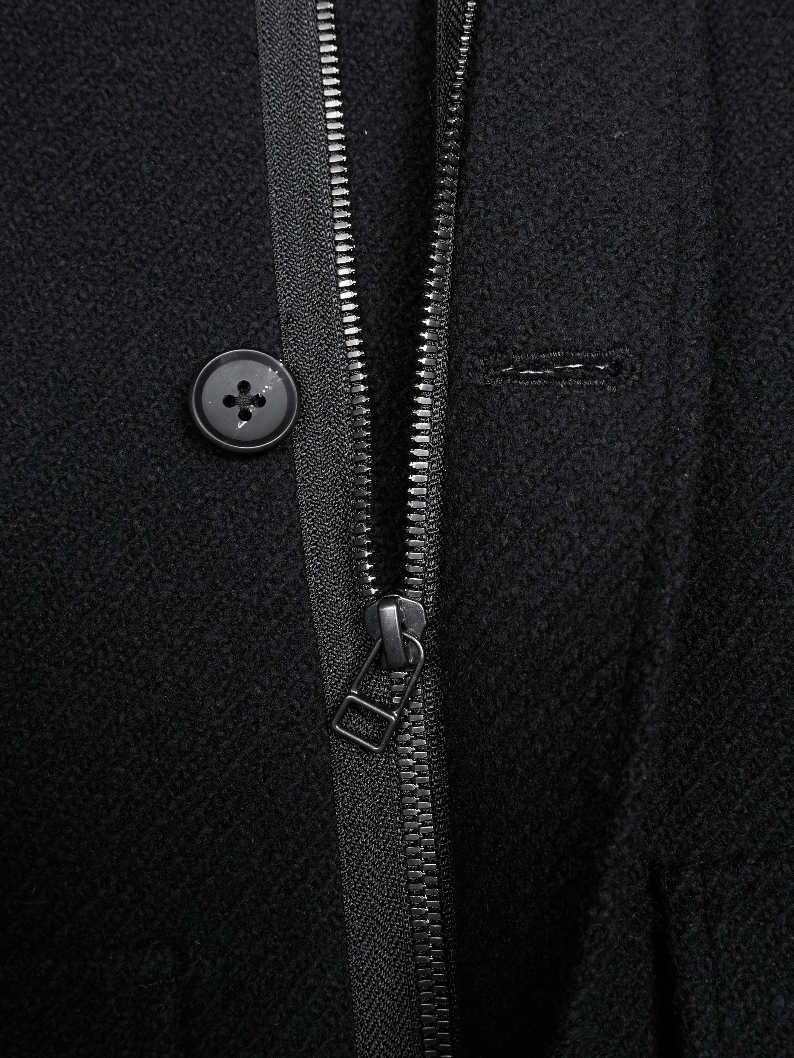 Super140's WOOL /LINEN TWISTED TWEED HOODED COAT｜BLACK – Cornier