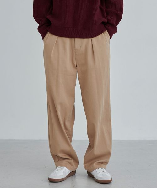 ウォッシュドストレッチワイドチノパンツ