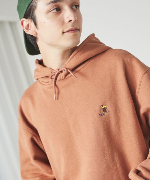 ワンポイント刺繍ウィンターベア裏起毛パーカー（WEB限定カラー）