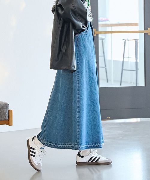デニムフレアロングスカート