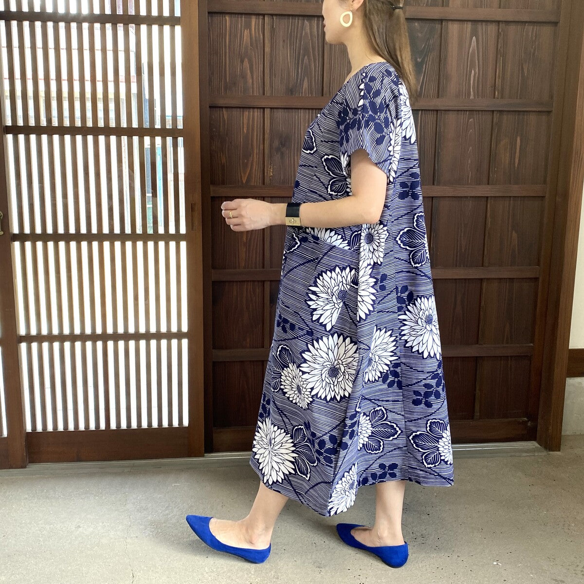 浴衣リメイクワンピース】花柄 コクーン – こっとんコットン