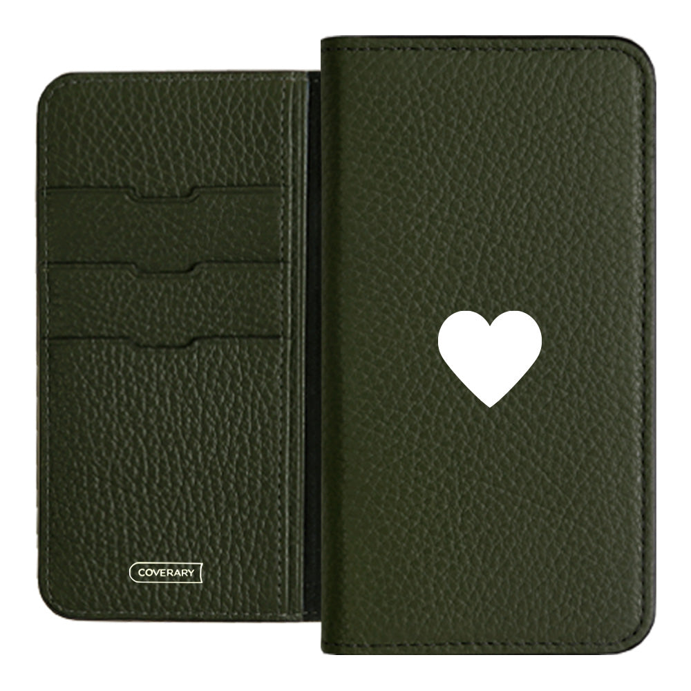 本革 32色 イタリアンシュリンクレザー ハート柄 手帳型ケース – COVERARY
