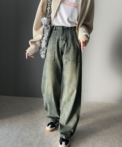JAVAジャバコラボ》ゆるっと旬なシルエット。ヴィンテージ加工ハイ