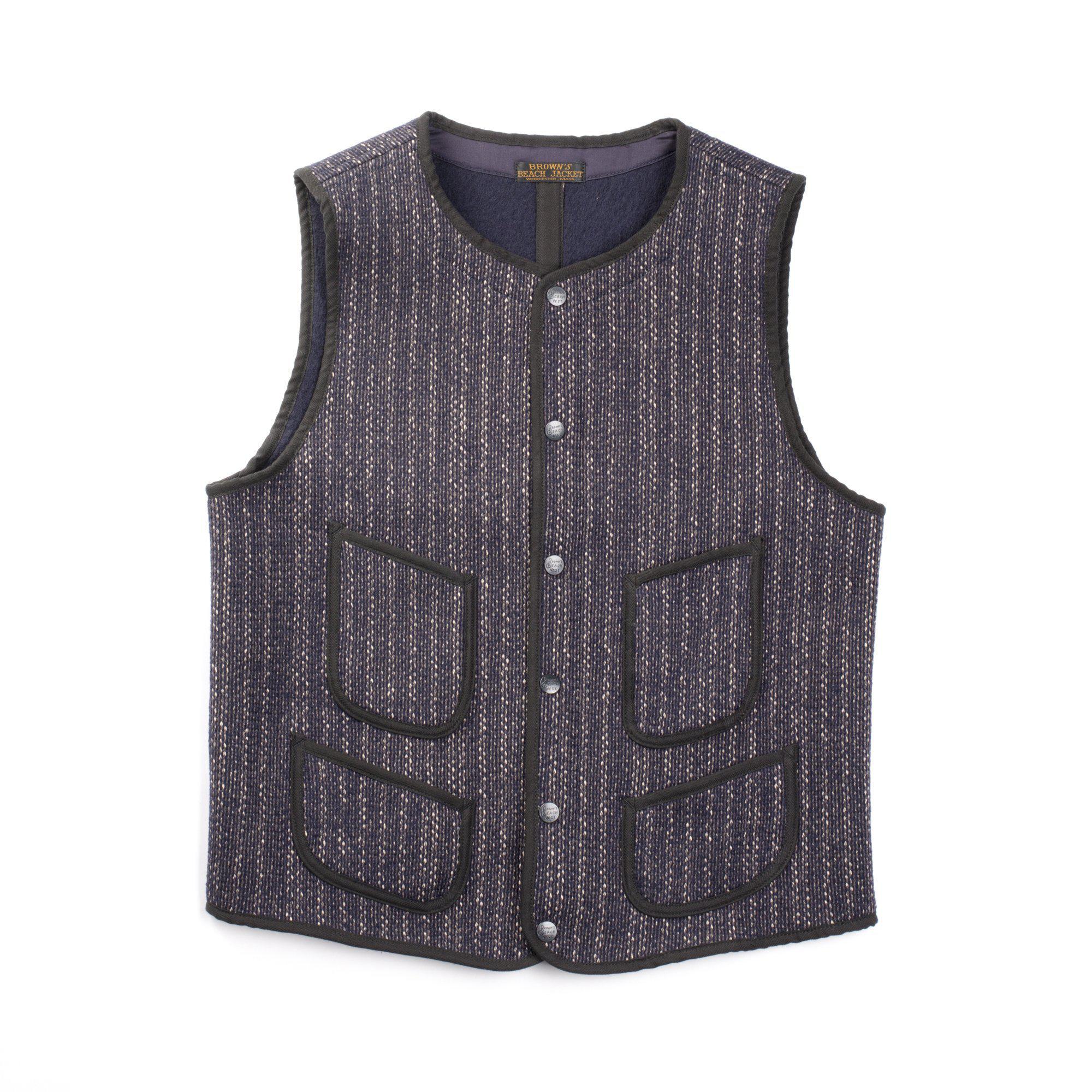 Brown's Beach BBJ-001 Early Vest Navy Stripe – Clutch Cafe