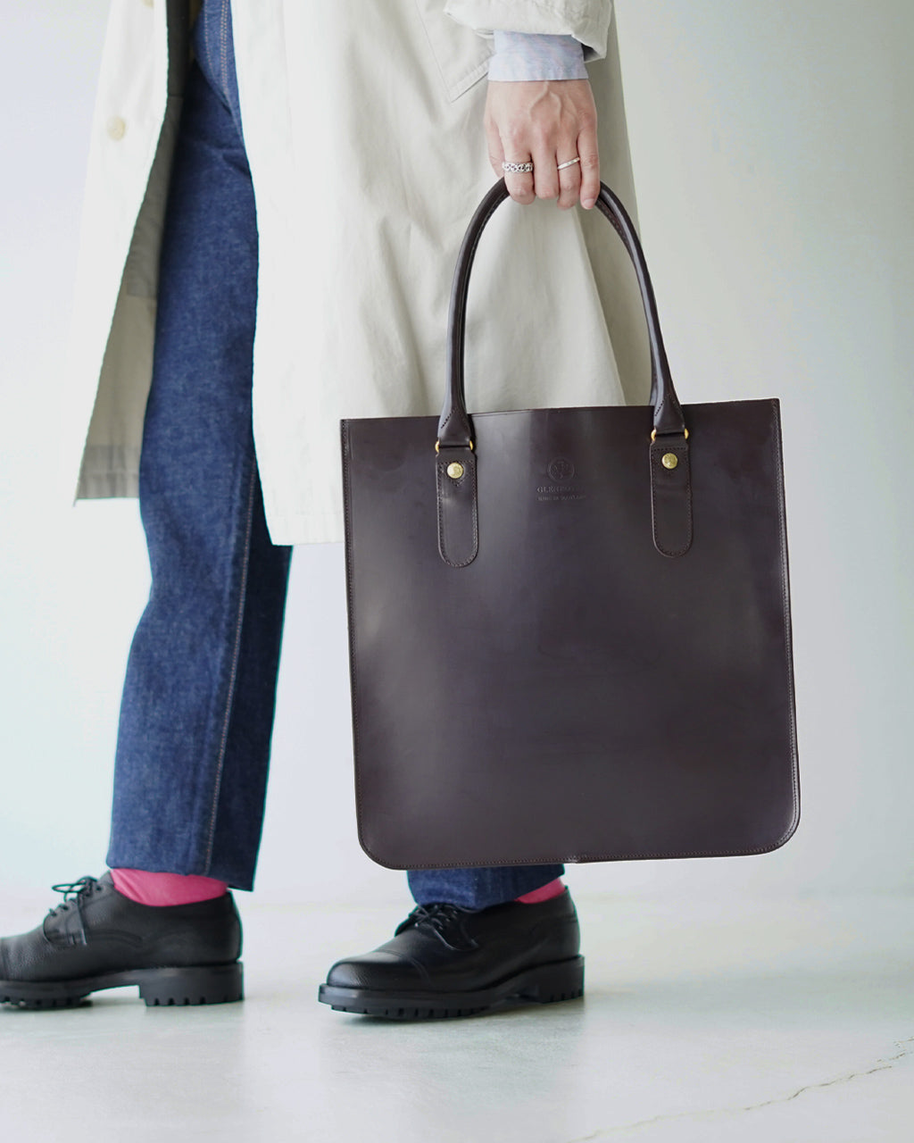 GLENROYAL ブライドルレザー 2ハンドル トートバッグオールレザー 牛革