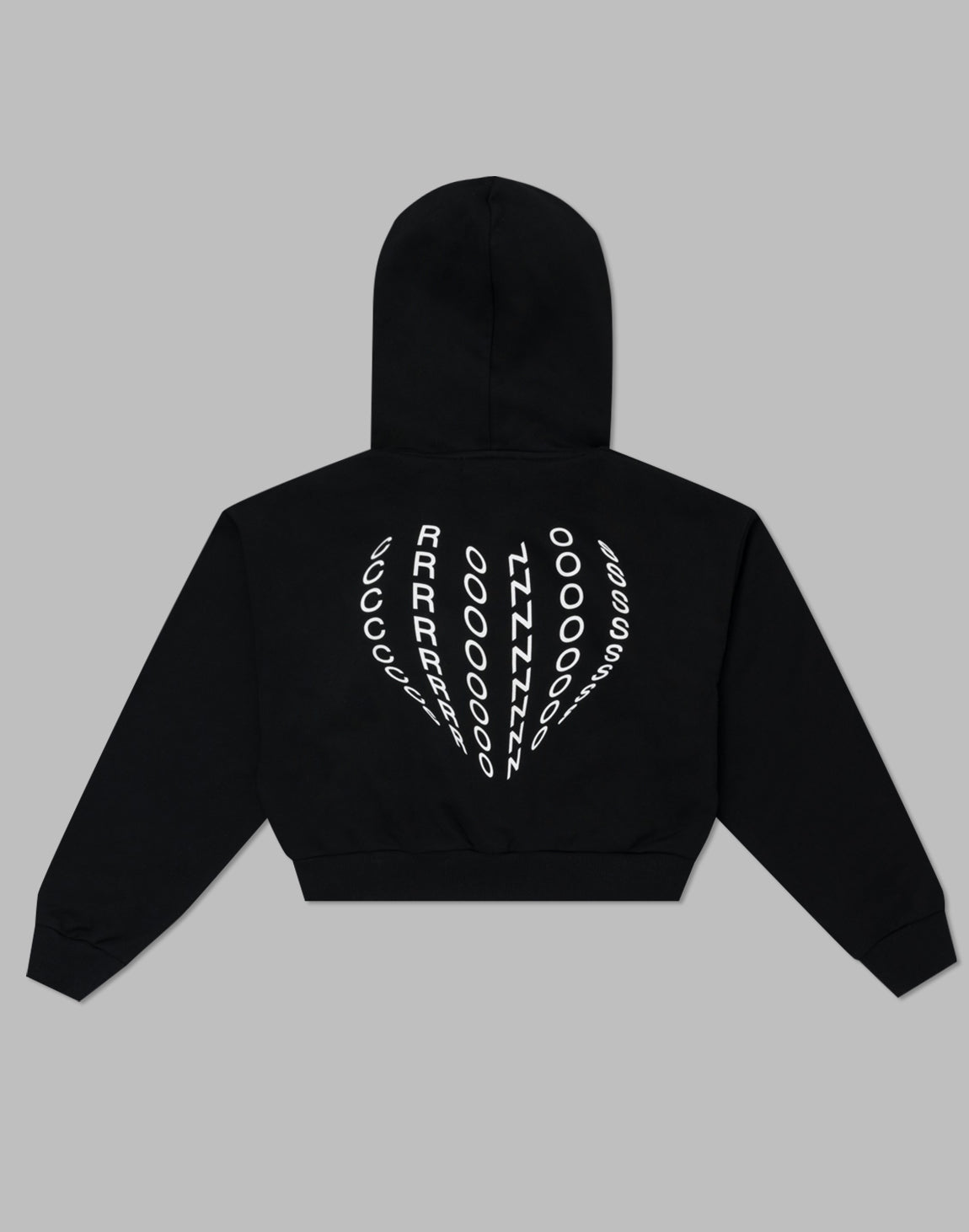 CRONOS WOMEN HEART LOGO SHORT HOODIE【BLACK】