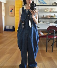 157】SALOPETTE デニムサロペット / woadblue | ファッション通販