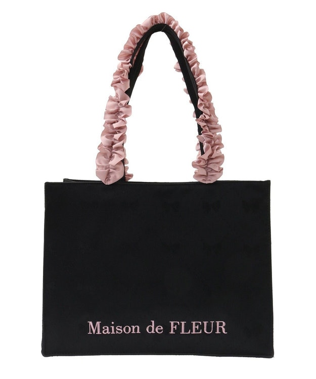 リボン柄ジャカードスクエアトートMバッグ / Maison de FLEUR