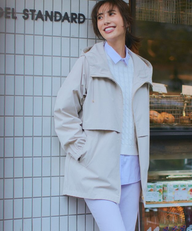 洗える/撥水加工】ナイロン2WAYストレッチ フーデットアウター / 23区