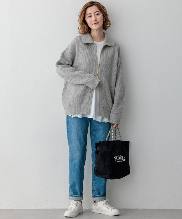 洗える】カシミヤブレンド ジップアップ ニットブルゾン / 23区 L