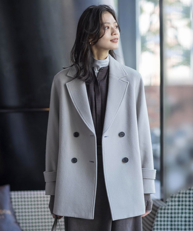 Jackal 140sソフトメルトン Pコート / J.PRESS LADIES L
