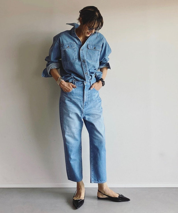 坪田あさみさんコラボ＞SAROUEL Denim /サルエル デニムパンツ ライト