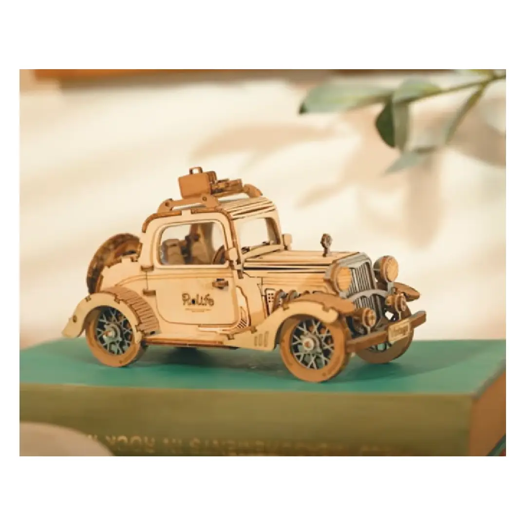 Vintage Car 3D Wooden Puzzle for Collectors and Hobbyists - Crafty