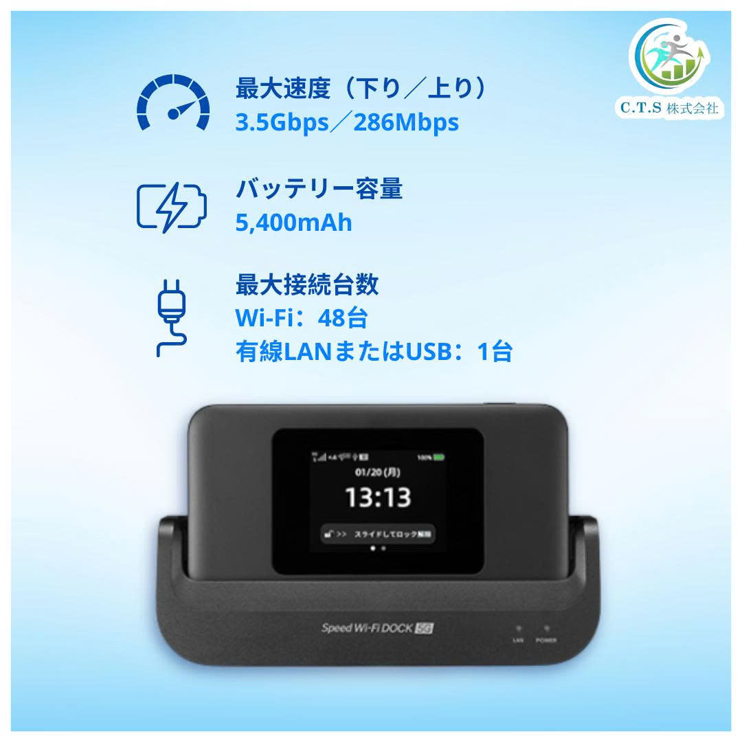 ポケットWiFi 日本 – Speed WiFi DOCK 5G｜データ使い放題｜月額