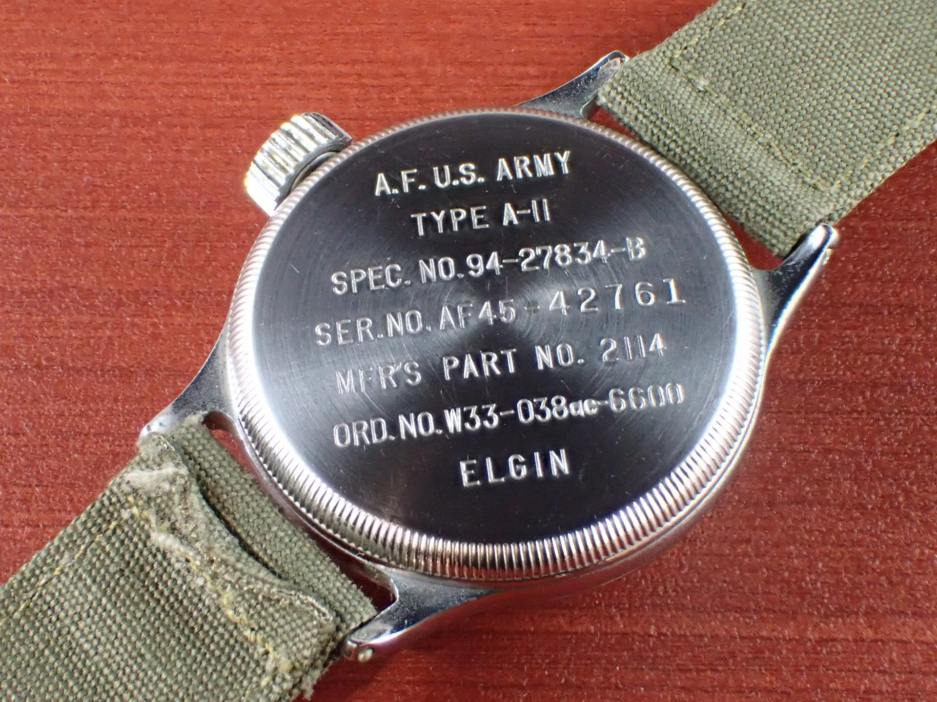 エルジン アメリカ陸軍航空軍 タイプA-11 24時間時計 1940年代